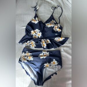 Albion Navy and White Floral Swimwear